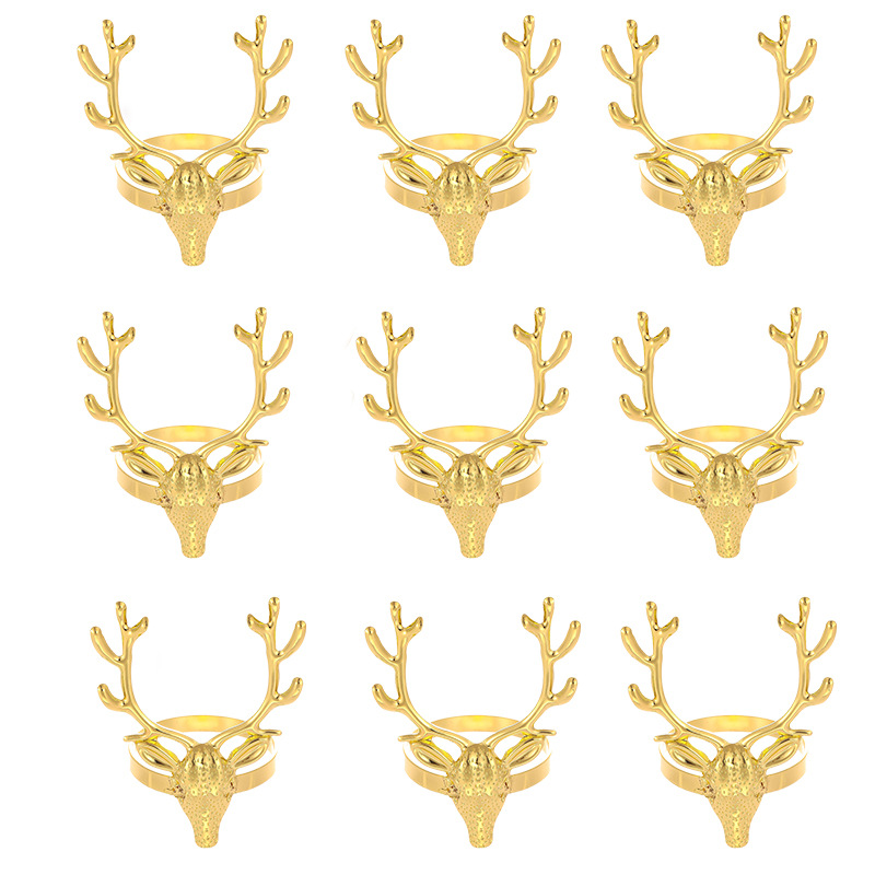 Christmas Antler Napkin Ring Napkin Buckle Christmas Party Table Decoration Deer Napkin Ring Manufacturer Wholesale