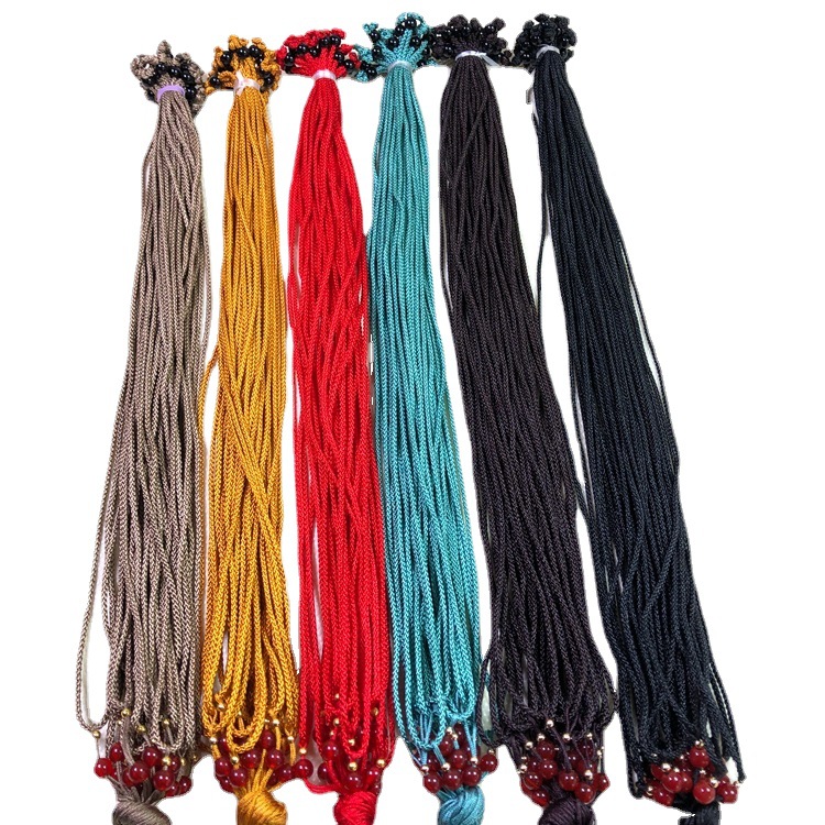 Jade Necklace Pendant Pendant Rope Brown Red Top Beads Adjustable Hand-woven diy Jewelry Neck Rope