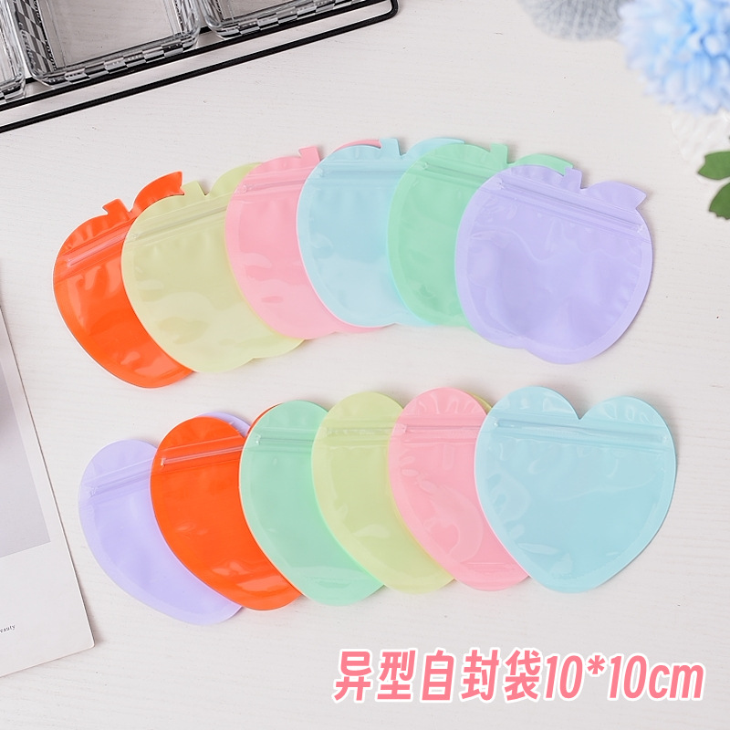 Children's Hairpin Patch Accessories Self-sealing Bag Shaped Self-sealing Bag Heart-shaped Yin and Yang Bag Apple Jewelry Sealed Bag