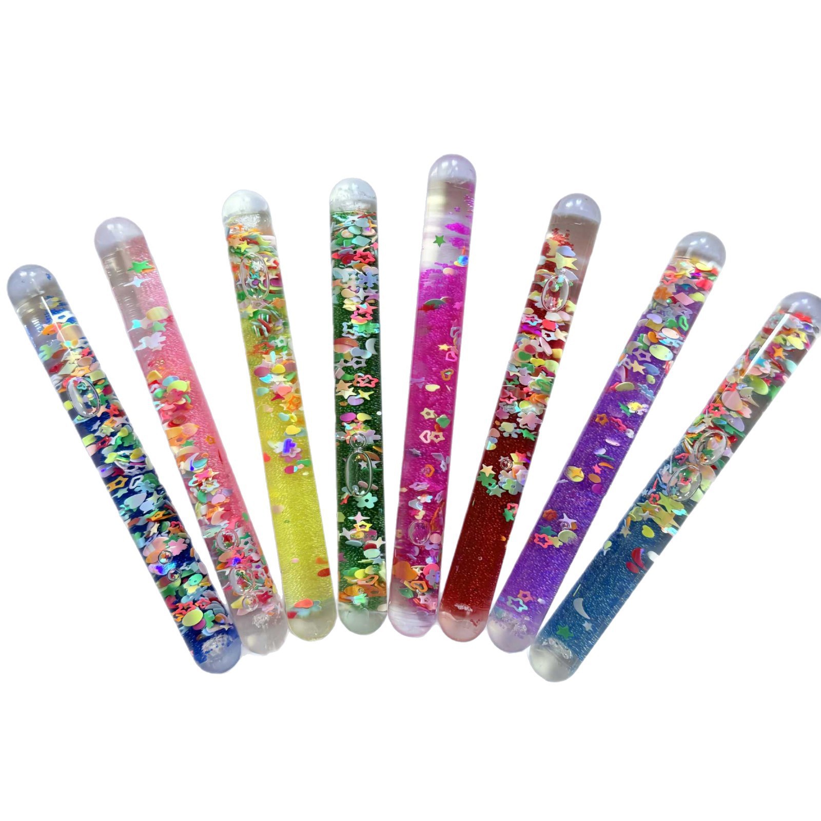 Cross-Border Liquid Glitter Stick Short Decompression Rotating Stick Short Oil-Filled Quicksand Stick Timer Decompression Artifact