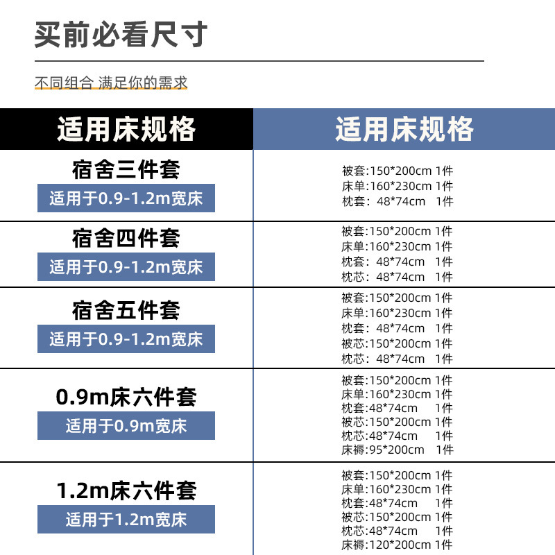 Manufacturer Wholesale Student Dormitory Single Three-Piece Bed Sheets Quilt Cover Full Set Brushed Six-Piece Set Non-Cotton