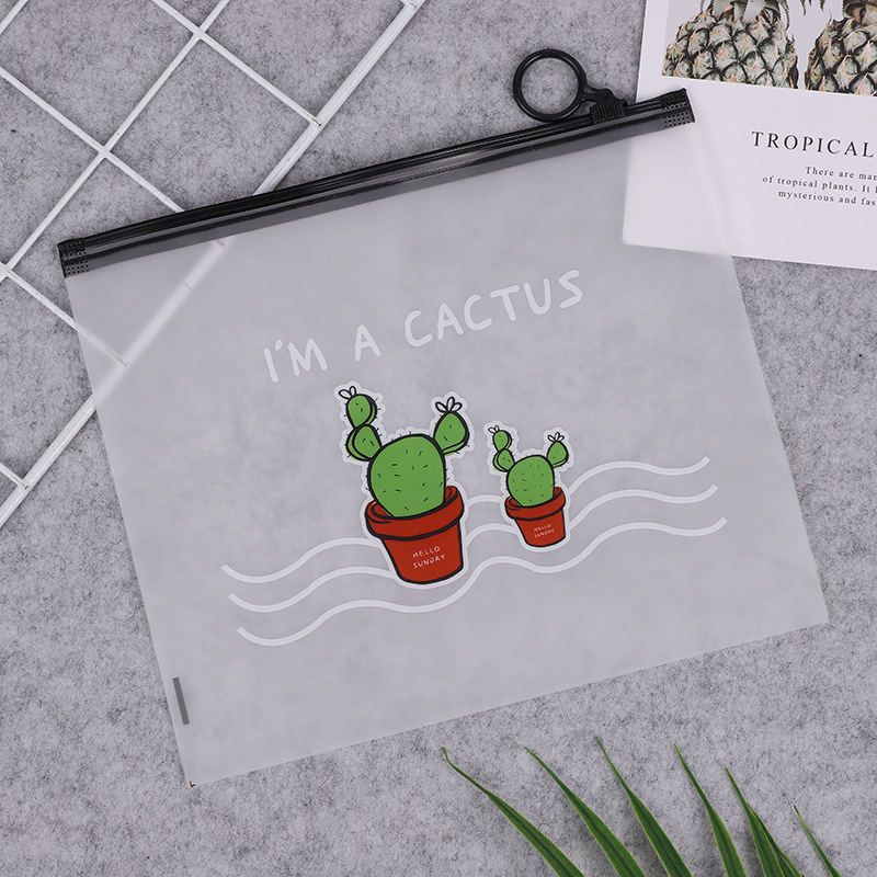 Translucent CPE Unicorn Pull Ring Pencil Case Cosmetic Pull Ring Bag Kindergarten Ice Sleeve Packaging Bag Fit Bag