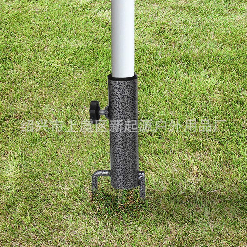 Многофункциональный рыболовный зонт, основание, спиральный грунтовой кол, черная нержавеющая сталь