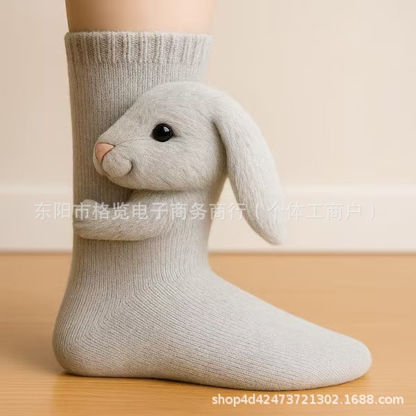Cross-Border New Product Animal Socks Animal Socks Christmas Knitted Floor Socks Warm Socks Cute Autumn and Winter Floor Socks