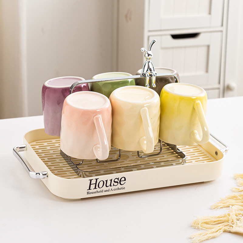 Набор чашек легкой роскоши, высококачественные домашние чашки, стильный набор для питья, для гостиной, кофейного стола, подарок на новоселье