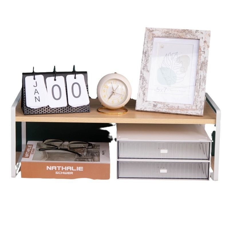 Desktop Iron Bookshelf Storage Rack Table Home Storage Rack Cabinet Student Desk Shelf Multi-Layer Simple Bookcase