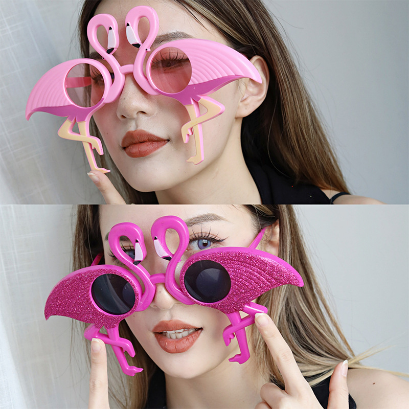 Cross-Border Beach Party Glasses Funny Glasses Selfie Props Flamingo Hawaiian Dance Decorative Glasses in Stock