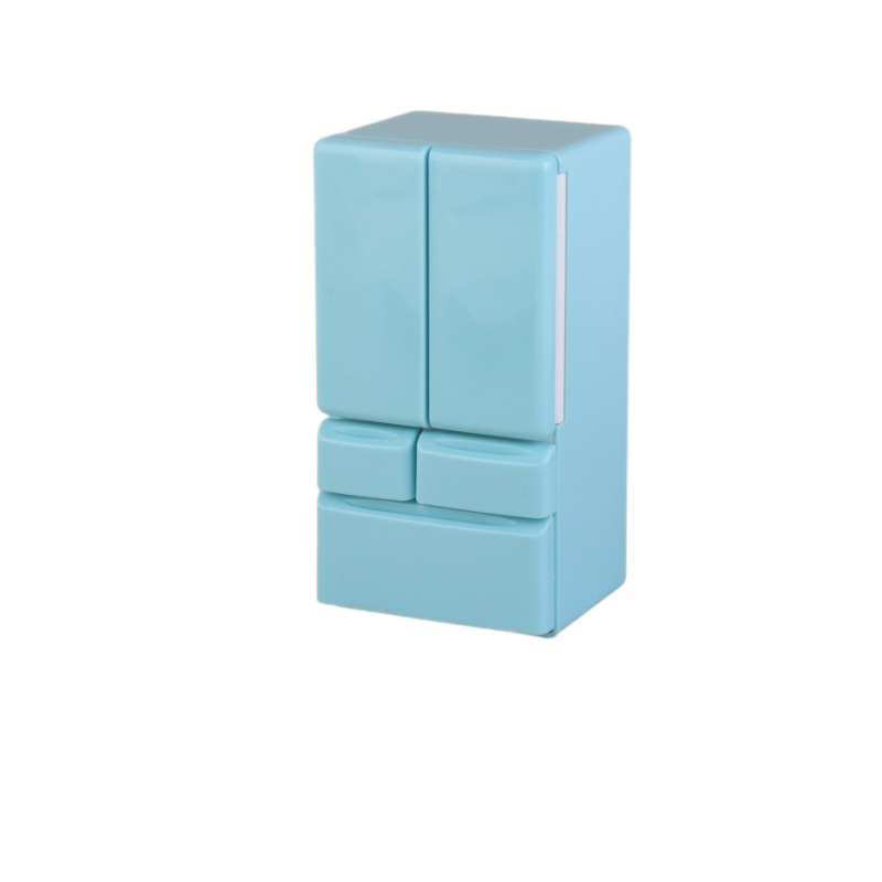 Doll House Mini Furniture Miniature Model Kitchen Scene Play House Toy Double Door 1:12 Refrigerator Freezer