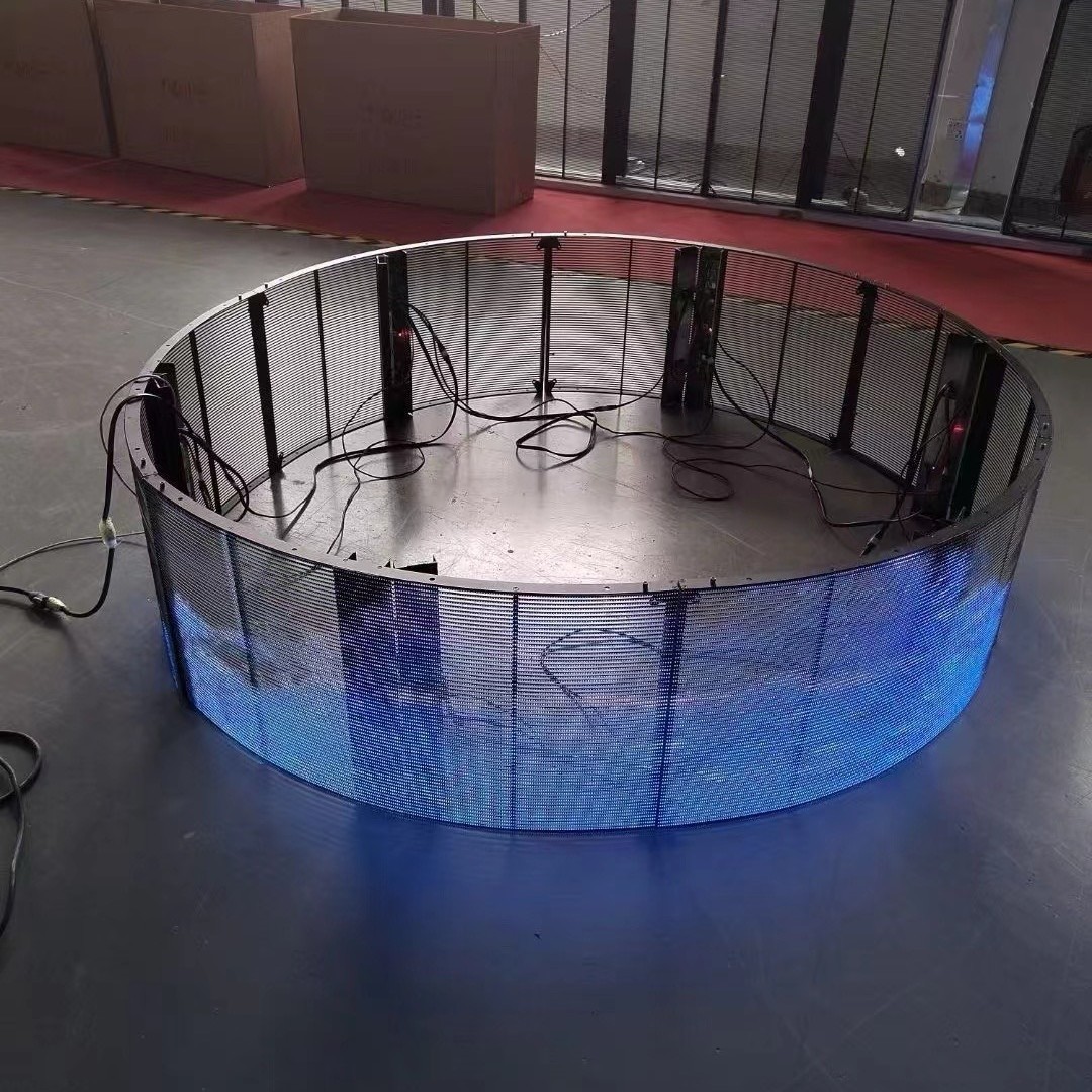 Led Stereo Screen Wall Full Color Transparent Screen Sightseeing Elevator 3D High Light Transmittance Highlight Bar Large Screen