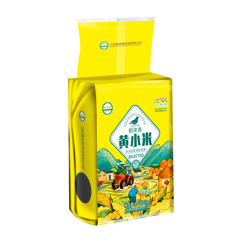 Yellow Millet New Rice Millet Mixed Grain Porridge Farm 5 Pounds 2.5 Kilograms Sticky Rice Oil Manufacturer Wholesale Oem Processing