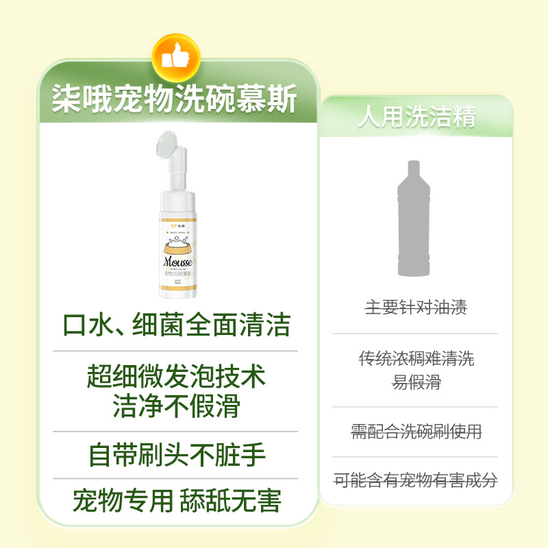 Pet Dishwashing Mousse, Cat Dishwashing Liquid, Cat Bowl Special Cleaning Agent, Dog Bowl Dishwashing Liquid, Tableware and Food Bowl Detergent