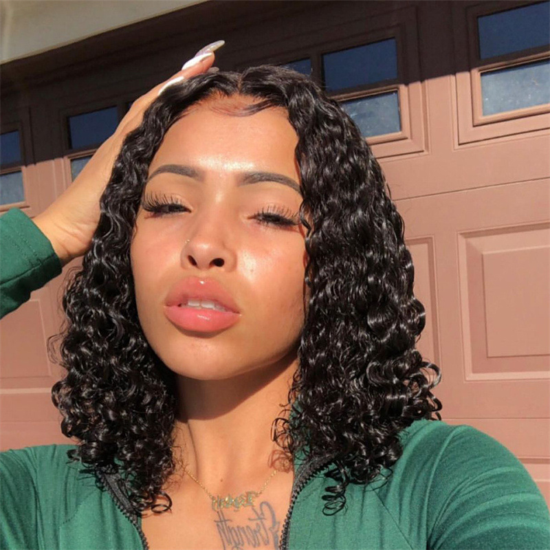 Парик европейской и американской моды, африканские маленькие кудри, черный короткий объемный парик из химического волокна