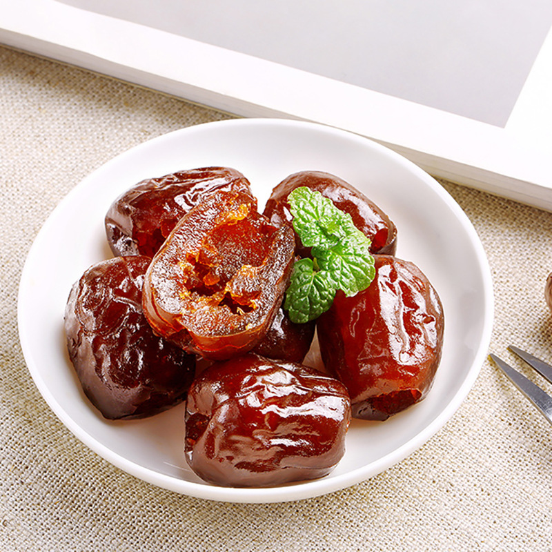 Baicao Flavor Donkey Hide Gelatin Candied Dates 50g Box Size 70 Packages Cored Golden Silk Red Dates Popular Office Casual Snacks