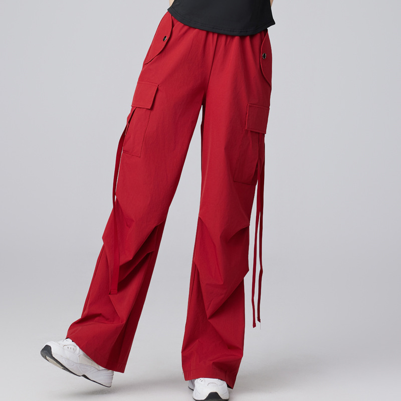 Американский стиль высокая талия комбинезон женский 2025 новое квадратное танцевальное повседневное спортивное широкие брюки свободного кроя 2505