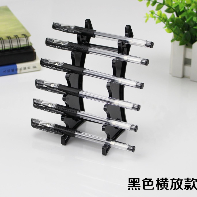 Pen Holder Horizontal Display Rack Transparent Plastic Pen Ballpoint Pen Pen Holder Makeup Eyebrow Pencil Eyeliner Holder Stationery Display Rack