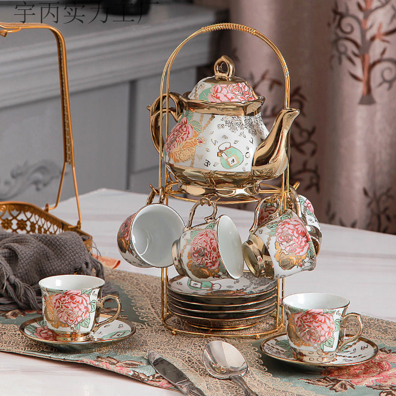 Европейский чайный набор, керамическая чашка для кофе, цветочный чай, английский набор для послеобеденного чая, ретро свадебный подарок Minyi