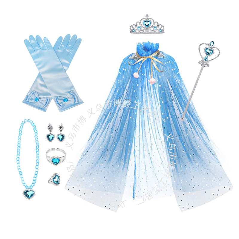 Костюм для выступлений с плащом и короной Принцессы Эйши из Холодного сердца