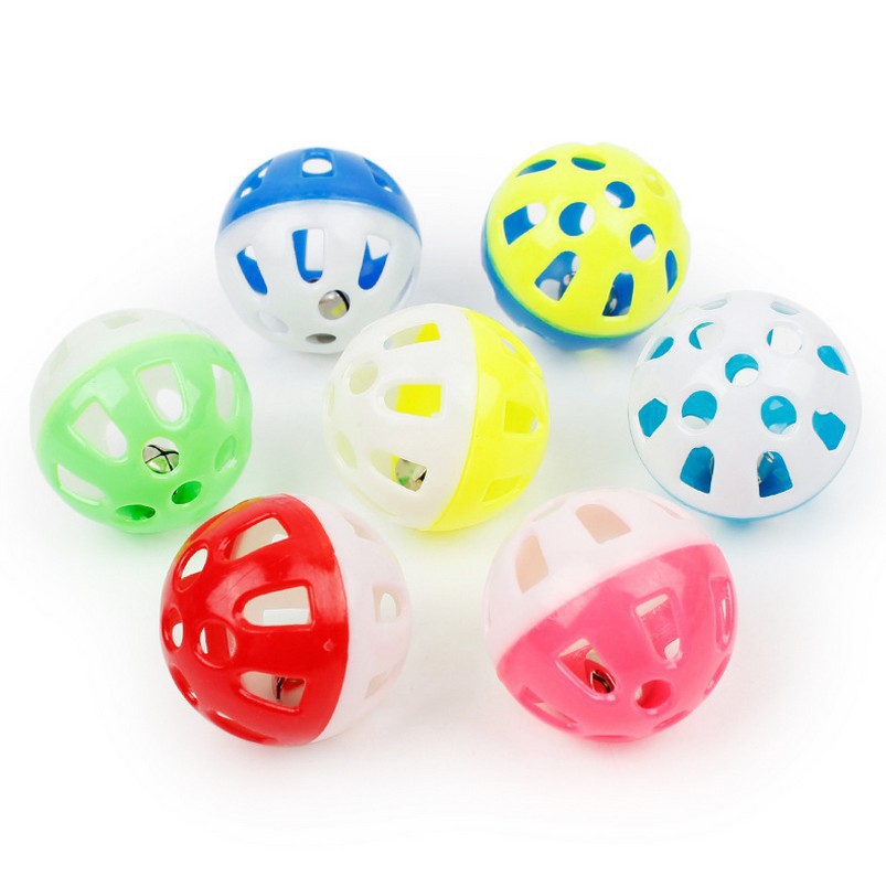 Cat Toy Ball Sound Bell Interactive Fun Cat Toy Multicolor Plastic Hollow Toy Ball Pet Supplies Wholesale