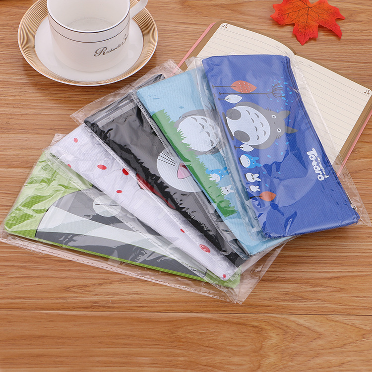 Creative cartoon canvas pencil case cute Oxford cloth coin purse stationery bag student stationery pencil bag factory wholesale
