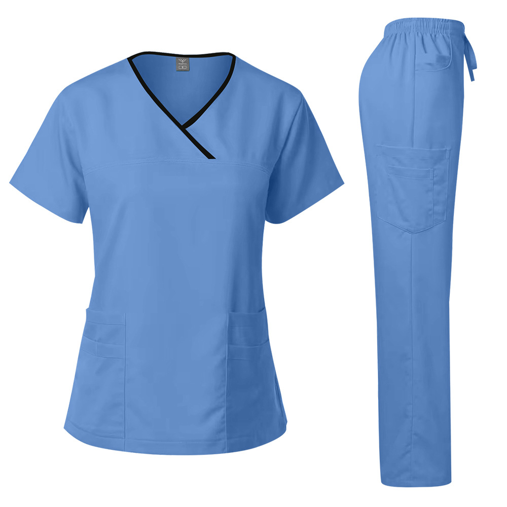 Amazon Foreign Trade Doctor Scrub Suit Medical Workwear Summer Scrub Suit Operating Room Surgical Gown Medical-Specific