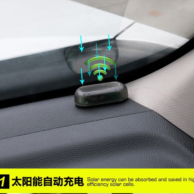 Factory direct red and blue solar led anti-theft lights strobe lights wiring-free car traffic warning lights