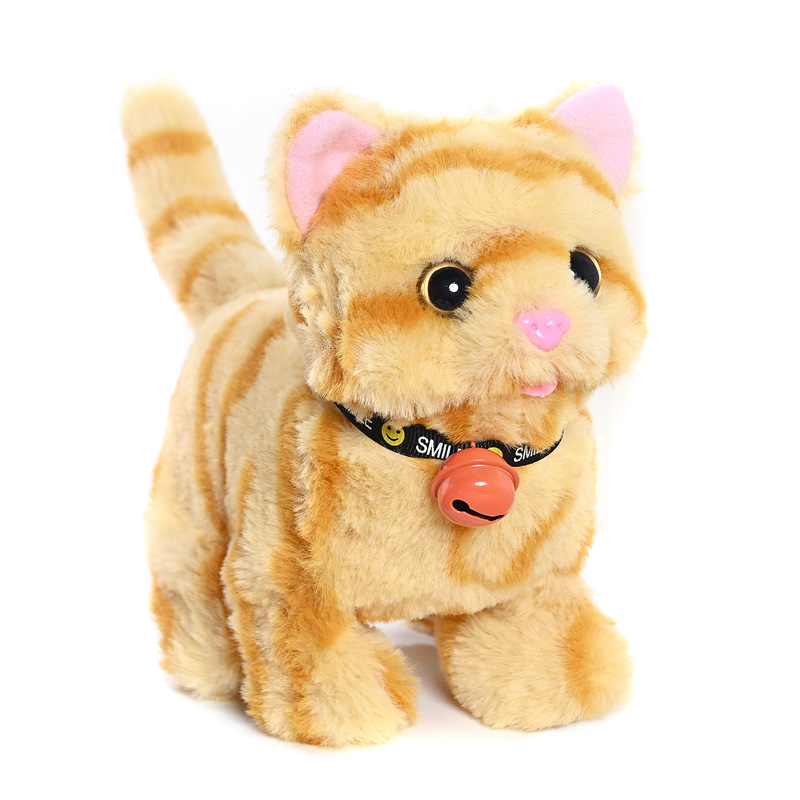Plush electric cat simulation cry walking nodding wagging tail kitten puppy children's toy pet electronic cat