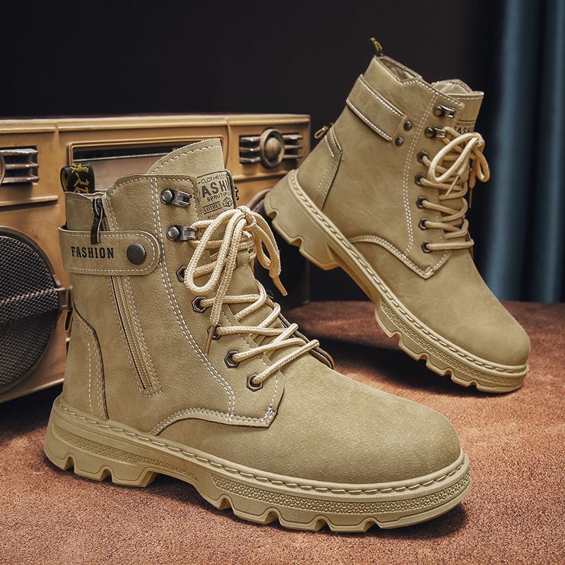 Men's High-top Shoes Autumn Outdoor Mountaineering Labor Protection Shoes Workwear Boots Work Martin Boots Men's Motorcycle Sports Trendy Shoes Men