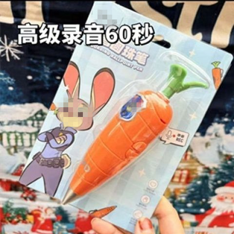 Безумные животные становятся голосовымRecorder морковкой мультфильм Junie Dik компактный рекордер мультфильм ручка для письма