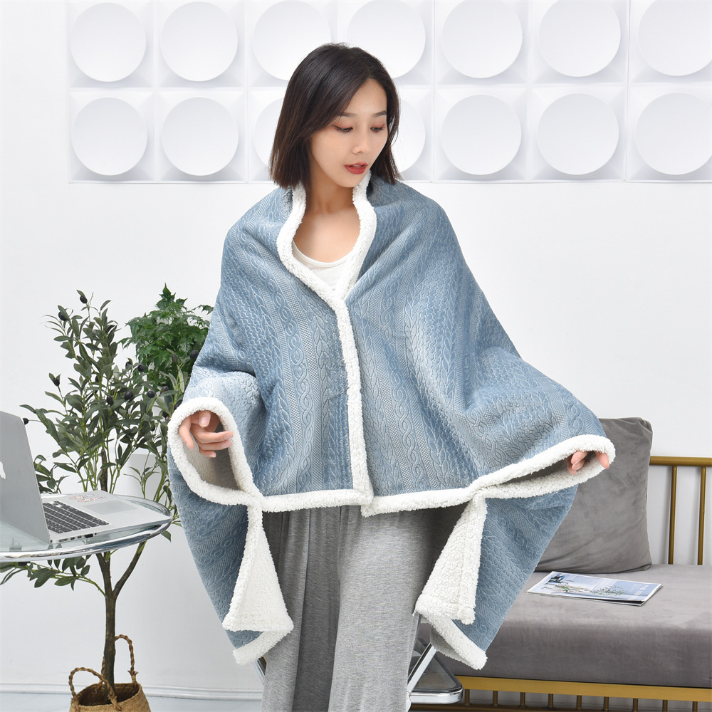 Shawl Blanket, Nap Blanket, Air-Conditioning Blanket, Flannel Embossed Blanket, Machine Washable, Non-Shedding, Non-Fading, Light Luxury