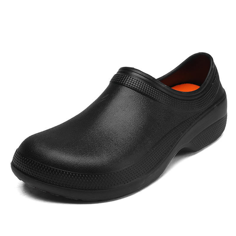 Wholesale Hole-Free Crocs Men's Non-Slip Wear-Resistant Rubber Work Shoes Hotel Canteen Restaurant Waterproof Chef Shoes for Men