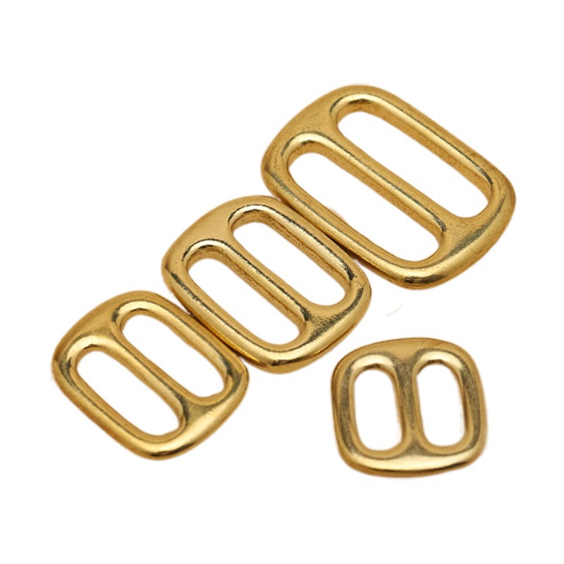 Pure Brass seamless Japanese buckle shoulder strap adjustable buckle copper Japanese ring DIY handmade leather bag belt accessories