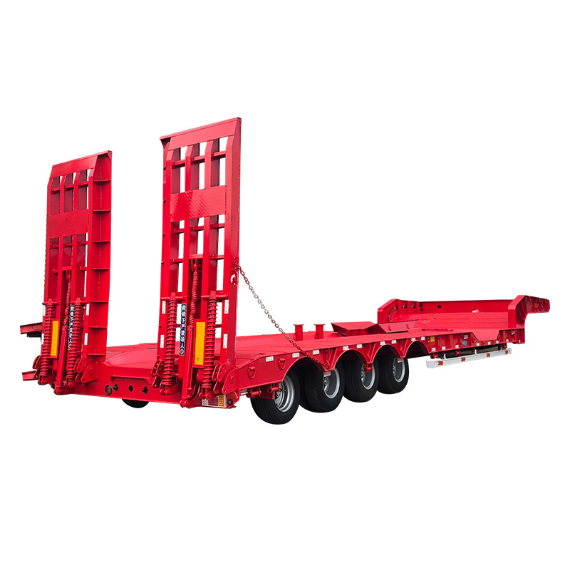 Ready Supply for Export 14.3m Low-Bed Semi-Trailer Heavy-Duty Multi-Axle Hydraulic Ladder Low-Bed Semi-Trailer