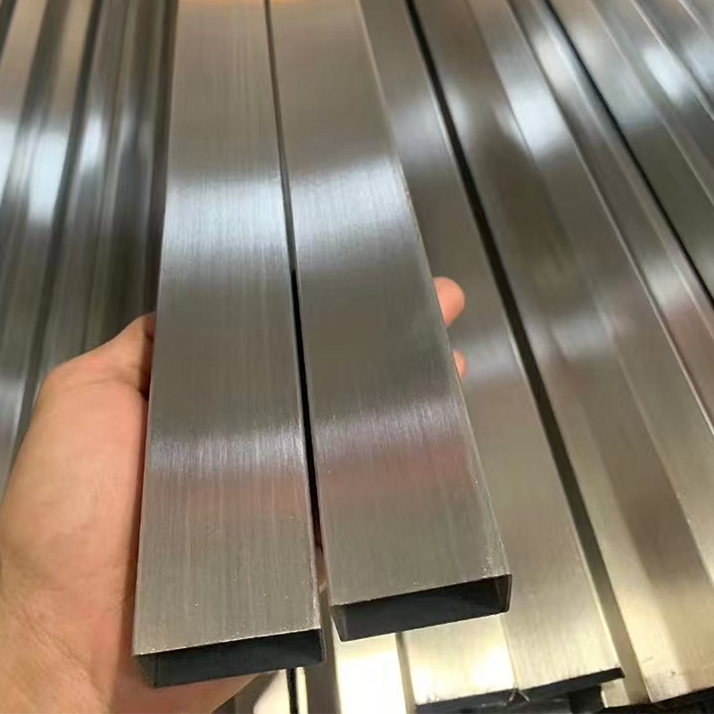 Steel Pipe Factory Spot 201 Stainless Steel Rectangular Pipe 13*25 Armrest Wire Pipe Straight Seam Welded Pipe Multi-Specification Thickness