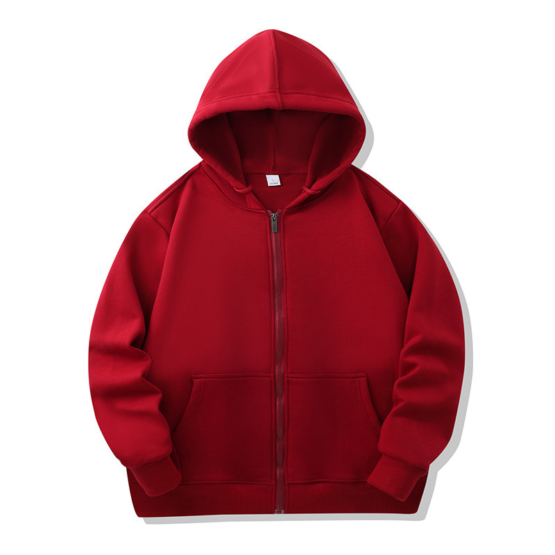 Autumn and winter New Olympic fleece adult patch bag zipper sweater cardigan jacket couple class uniform work clothes trendy all-matching