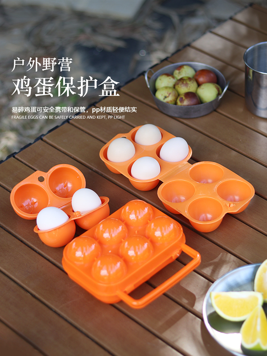 Outdoor 6-Cell Egg Box Portable Egg Protector Brand New Household Pp Material Egg Tray Eco-Friendly Camping