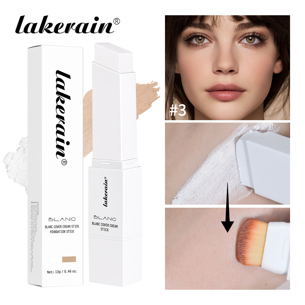 Крем-основа Lakerain Color Changing Foundation Stick, натуральный консилер, длительное действие, двусторонний