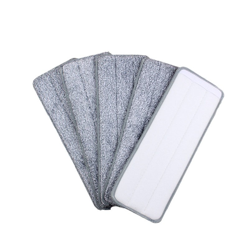 Wholesale hand-free mop replacement head fiber absorbent mop head household wooden floor flat mop head replacement cloth