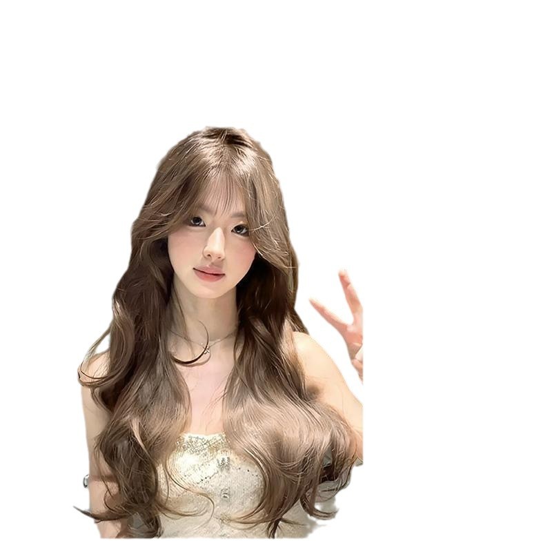 Kony Wig【Cold Heart】Wig for Women, Stylish Milk Tea Gray-Brown, Big Waves, Everyday Vibe, Long Curly