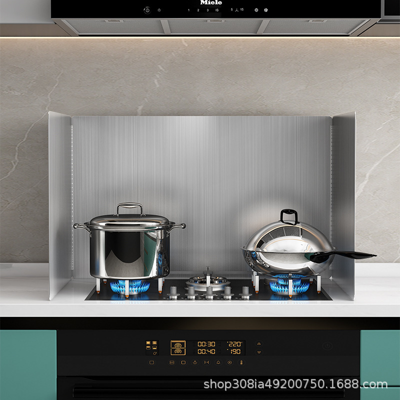Kitchen gas stove high temperature resistant heat insulation board wholesale stainless steel stir-fry oil splash baffle stainless steel oil baffle