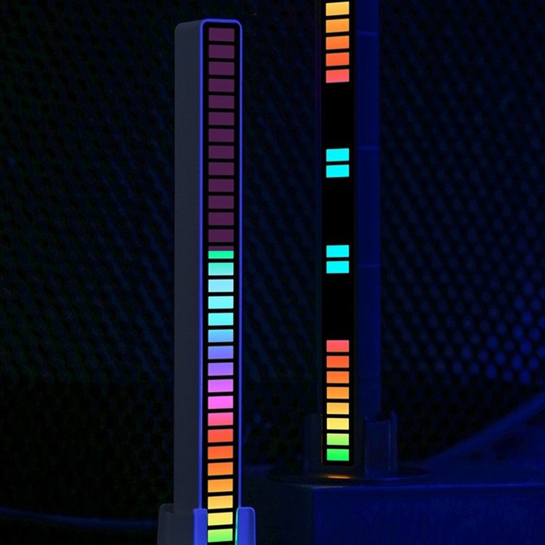 Rgb Sound Pickup Atmosphere Light Voice-Controlled Music Rhythm Light E-Sports Desktop Ornaments App Remote Control Vfz Sound Pickup Light Car