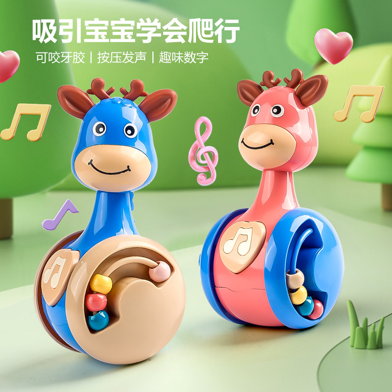 Игрушка-неваляшка в виде детеныша динозавра, образовательная игрушка для детей 0-3 лет, для новорожденных мальчиков и девочек