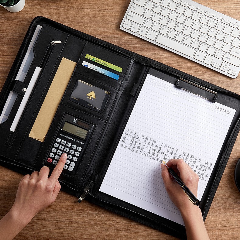 A4 Business Folder Multi-Functional Sales Manager Folder Contract Folder Ready for Sale Wholesale Printable Logo