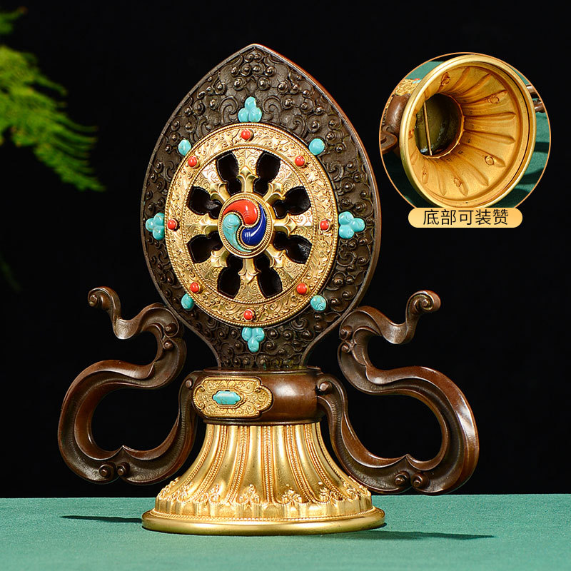 Huibao Golden Wheel Xizang Buddha-offering Supplies Huibao Home Buddha Hall Buddha-offering Copper Golden Wheel Bao Big Wheel Golden Wheel