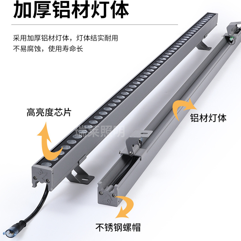 Manufacturer Led Wall Washer Waterproof Landscape Exterior Wall Spotlight Hotel Bridge Outline Light Outdoor Engineering Wall Washer