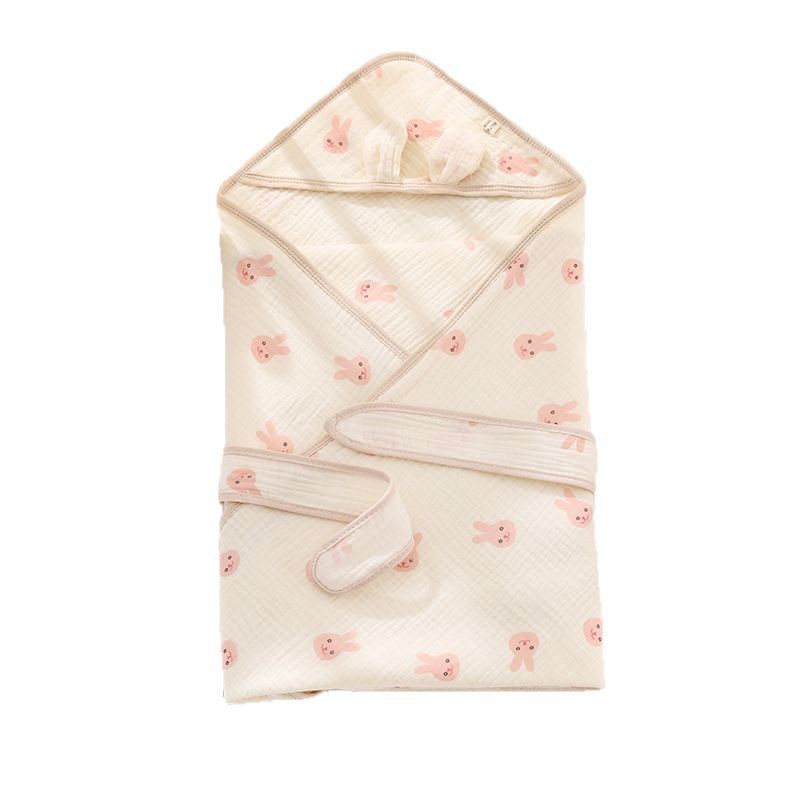 Newborn Baby Quilt Class a Pure Cotton Four-Layer Crepe Thin Quilt Swaddle Anti-Kick Quilt Anti-Jump Bag Single Nap Blanket