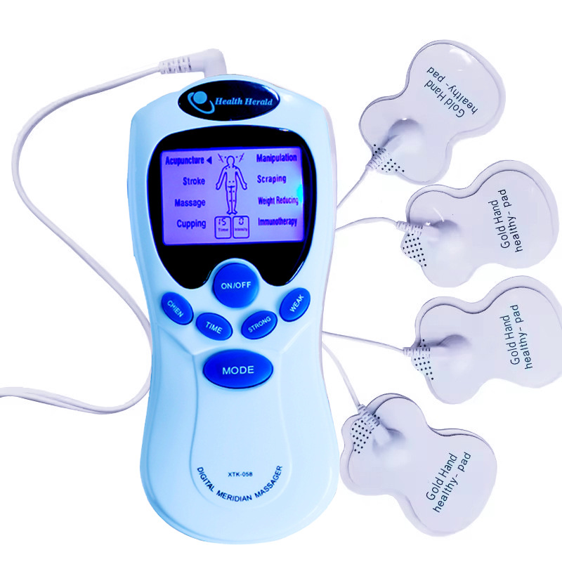 Double Hole Wholesale New Multi-Functional Digital Massager Ems Cross-Border Chinese, English and Russian Meridian Physiotherapy Digital Pulse