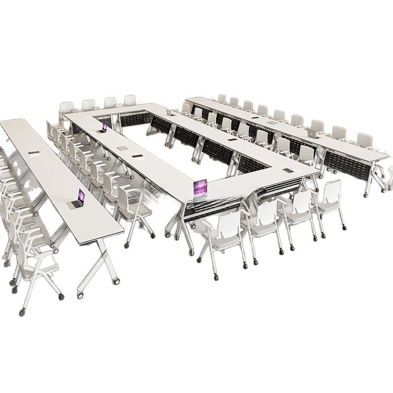 Folding Conference Table, Removable Training Table and Chair Combination, Conference Room Event Long Table, Spliced ​​Conference Table, Office Desk