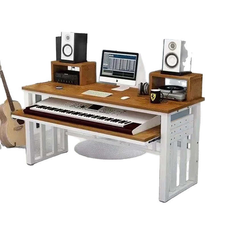 Modern Simple Electronic Keyboard Table Music Arrangement Workbench Electronic Keyboard Table Study Table Keyboard Tray Computer Table Double Layer