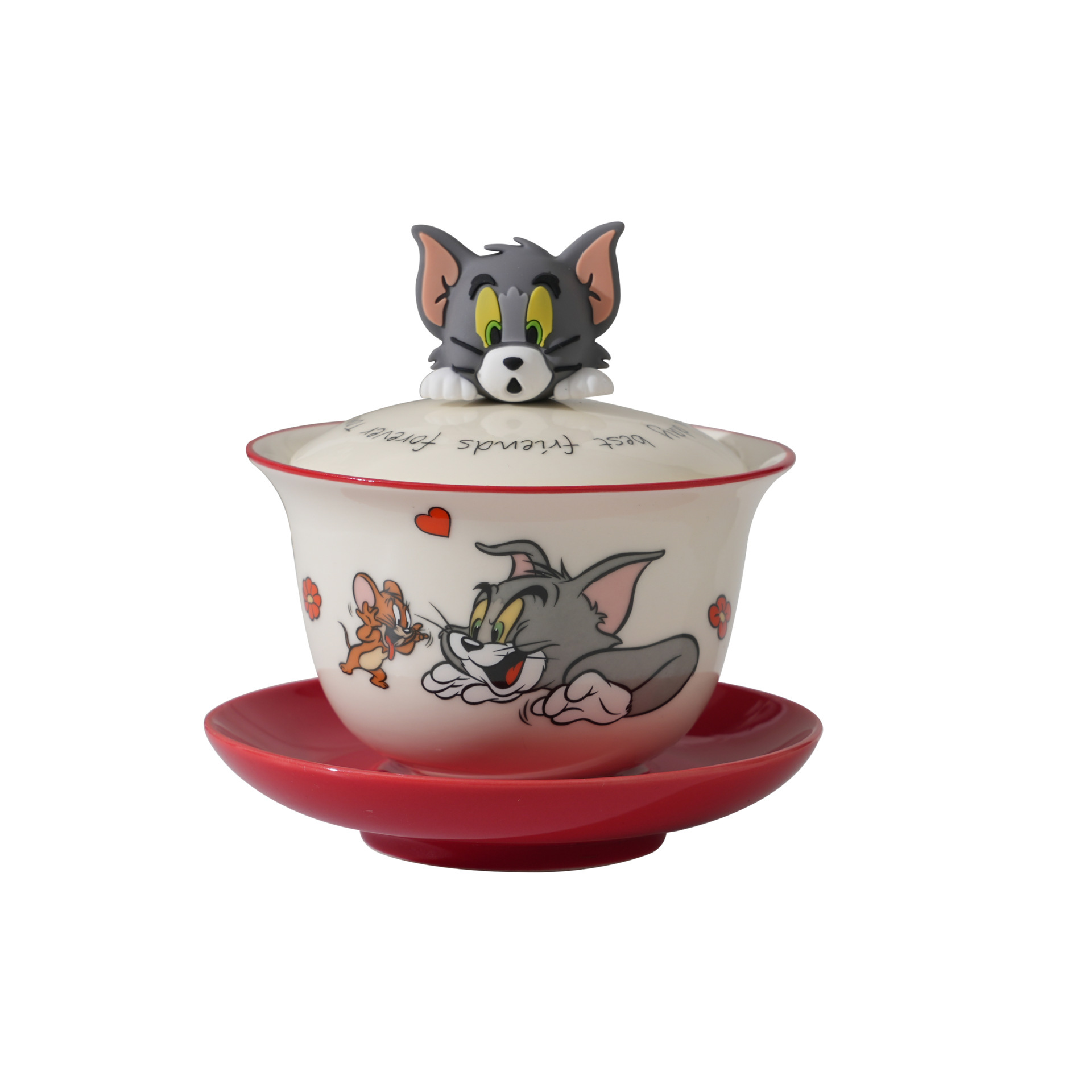 Tom and Jerry Tea Set Set for Home Use 2025 New Ceramic Tea Bowl High-Value Gift Box with One Bowl and One Cup of Tea Cup