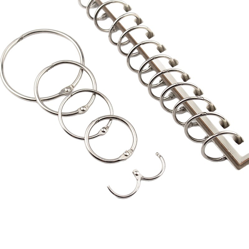 Factory Direct Sales Metal Book Ring Removable Iron Open Ring Photo Album Card Ring Desk Calendar Card Ring Binding Ring Loose-Leaf Ring Buckle